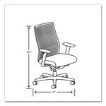 Ignition 2.0 ReActiv Mid-Back Task Chair, 17.25" to 21.75" Seat Height, Basalt Vinyl Seat, Charcoal Back, Black Base