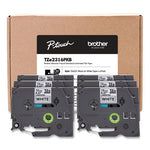 TZe Series Standard Adhesive Laminated Labeling Tape, 0.5", Black on White, 6/Pack