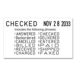 Printy Economy 12-Message Date Stamp, Self-Inking, 2" x 0.38", Black