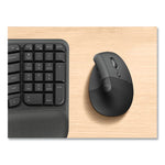 Lift for Business Vertical Ergonomic Mouse, 2.4 GHz Frequency/32 ft Wireless Range, Right Hand Use, Graphite