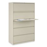 Lateral File, 5 Legal/Letter/A4/A5-Size File Drawers, Putty, 42" x 18.63" x 67.63"