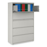 Lateral File, 5 Legal/Letter/A4/A5-Size File Drawers, 1 Roll-Out Posting Shelf, Light Gray, 42" x 18.63" x 67.63"