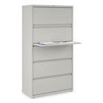 Lateral File, 5 Legal/Letter/A4/A5-Size File Drawers, Light Gray, 36" x 18.63" x 67.63"