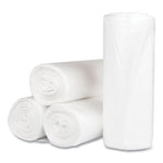 High-Density Commercial Can Liners, 60 gal, 17 mic, 38" x 60", Clear, 25 Bags/Roll, 8 Interleaved Rolls/Carton