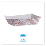 Paper Food Baskets, 6 oz Capacity, 3.78 x 4.3 x 1.08, Red/White, 1,000/Carton