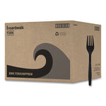 Heavyweight Wrapped Polypropylene Cutlery, Fork, Black, 1,000/Carton