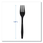 Heavyweight Wrapped Polypropylene Cutlery, Fork, Black, 1,000/Carton