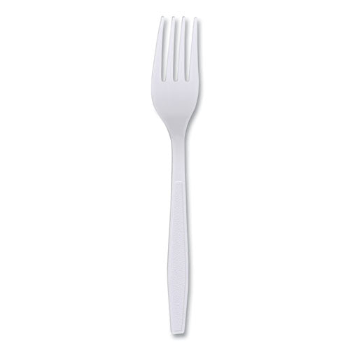 Heavyweight Wrapped Polypropylene Cutlery, Fork, White, 1,000/Carton