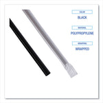 Wrapped Jumbo Straws, 7.75", Polypropylene, Black, 250/Pack, 50 Packs/Carton