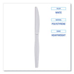 Heavyweight Polystyrene Cutlery, Knife, White, 1000/Carton