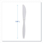 Heavyweight Polypropylene Cutlery, Knife, White, 1000/Carton