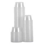 Souffle/Portion Cups, 2 oz, Polypropylene, Clear, 20 Cups/Sleeve, 125 Sleeves/Carton