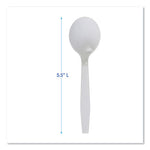 Mediumweight Polystyrene Cutlery, Soup Spoon, White, 1,000/Carton