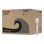 Heavyweight Polystyrene Cutlery, Teaspoon, White, 1000/Carton