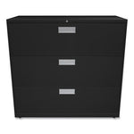 Brigade 600 Series Lateral File, 3 Legal/Letter-Size File Drawers, Black, 42" x 18" x 39.13"