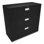 Brigade 600 Series Lateral File, 3 Legal/Letter-Size File Drawers, Black, 42" x 18" x 39.13"