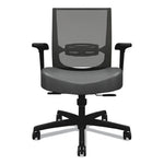 Convergence Mid-Back Task Chair, Synchro-Tilt and Seat Glide, Supports Up to 275 lb, Iron Ore Seat, Black Back/Base