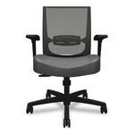 Convergence Mid-Back Task Chair, Swivel-Tilt, Supports Up to 275 lb, 16.5" to 21" Seat Height, Iron Ore Seat, Black Back/Base