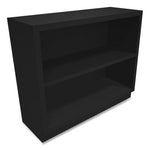 Metal Bookcase, Two-Shelf, 34.5w x 12.63d x 29h, Black