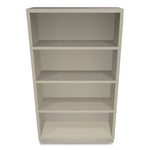 Metal Bookcase, Four-Shelf, 34.5w x 12.63d x 59h, Putty