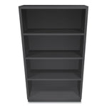 Metal Bookcase, Four-Shelf, 34.5w x 12.63d x 59h, Charcoal