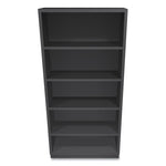 Metal Bookcase, Five-Shelf, 34.5w x 12.63d x 71h, Charcoal