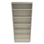 Metal Bookcase, Six-Shelf, 34.5w x 12.63d x 81.13h, Putty