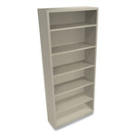 Metal Bookcase, Six-Shelf, 34.5w x 12.63d x 81.13h, Putty
