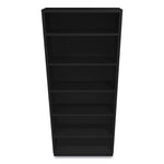 Metal Bookcase, Six-Shelf, 34.5w x 12.63d x 81.13h, Black