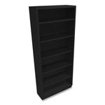 Metal Bookcase, Six-Shelf, 34.5w x 12.63d x 81.13h, Black