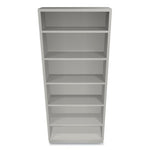 Metal Bookcase, Six-Shelf, 34.5w x 12.63d x 81.13h, Light Gray