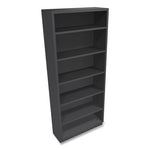 Metal Bookcase, Six-Shelf, 34.5w x 12.63d x 81.13h, Charcoal