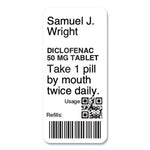 LW Durable Labels, Medical Prescription Label, 1" x 2.13", White, 500 Labels/Roll