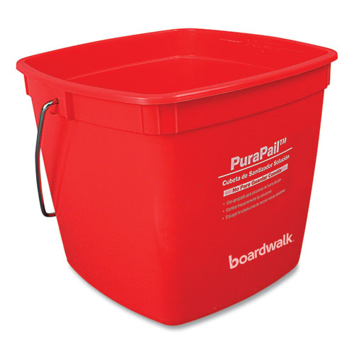 PuraPail, 6 qt, Polypropylene, Red/White