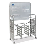 Callero MakerSpace Trolley Set 01, Metal, 1 Shelf, 12 F1 Bins, 3 F2 Bins, 42.9" x 17.3" x 61.8", Silver/Royal Blue