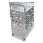 Callero MakerSpace Trolley Set 01, Metal, 1 Shelf, 12 F1 Bins, 3 F2 Bins, 42.9" x 17.3" x 61.8", Silver/Royal Blue