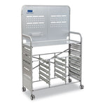 Callero MakerSpace Trolley Set 1, Metal, 1 Shelf, 12 F1 Shallow Bins, 3 F2 Deep Bins, 42.9" x 17.3" x 61.8", Silver/Flame Red