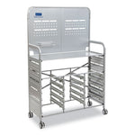 Callero MakerSpace Trolley Set 01, Metal, 1 Shelf, 12 F1 Bins, 3 F2 Bins, 42.9" x 17.3" x 61.8", Silver/Light Gray