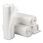 High-Density Commercial Can Liners, 10 gal, 6 mic, 24" x 24", Natural, 50 Bags/Roll, 20 Perforated Rolls/Carton