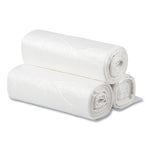 High-Density Commercial Can Liners, 10 gal, 6 mic, 24" x 24", Natural, 50 Bags/Roll, 20 Perforated Rolls/Carton