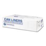 High-Density Commercial Can Liners, 10 gal, 8 mic, 24" x 24", Natural, 50 Bags/Roll, 20 Interleaved Rolls/Carton