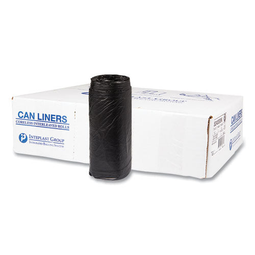 High-Density Commercial Can Liners, 16 gal, 8 mic, 24" x 33", Black, 50 Bags/Roll, 20 Interleaved Rolls/Carton