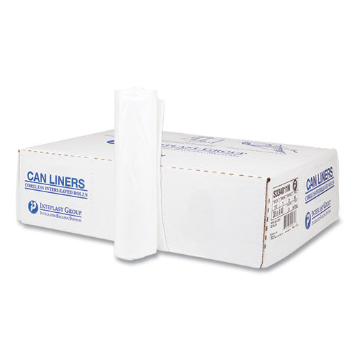 High-Density Commercial Can Liners, 33 gal, 11 mic, 33" x 40", Clear, 25 Bags/Roll, 20 Interleaved Rolls/Carton