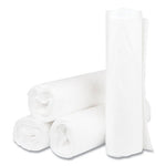 High-Density Commercial Can Liners, 33 gal, 11 mic, 33" x 40", Clear, 25 Bags/Roll, 20 Interleaved Rolls/Carton