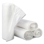 High-Density Commercial Can Liners, 60 gal, 14 mic, 38" x 60", Clear, 25 Bags/Roll, 8 Interleaved Rolls/Carton