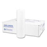 High-Density Commercial Can Liners, 45 gal, 14 mic, 40" x 48", Clear, 25 Bags/Roll, 10 Interleaved Rolls/Carton