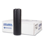 High-Density Commercial Can Liners, 45 gal, 22 mic, 40" x 48", Black, 25 Bags/Roll, 6 Interleaved Rolls/Carton