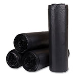 High-Density Commercial Can Liners, 45 gal, 22 mic, 40" x 48", Black, 25 Bags/Roll, 6 Interleaved Rolls/Carton