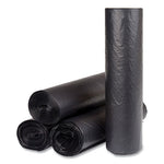 High-Density Commercial Can Liners, 60 gal, 16 mic, 43" x 48", Black, 25 Bags/Roll, 8 Interleaved Rolls/Carton