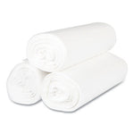 High-Density Commercial Can Liners, 60 gal, 17 mic, 43" x 48", Clear, 25 Bags/Roll, 8 Interleaved Rolls/Carton